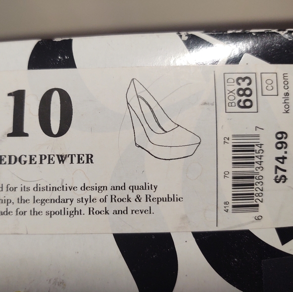 Rock & Republic Size 10 Wedge Heels in pewter - Picture 5 of 5